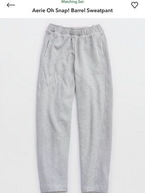 aerie Light Heather Gray Barrel Sweatpant
